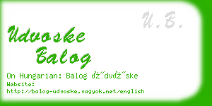 udvoske balog business card